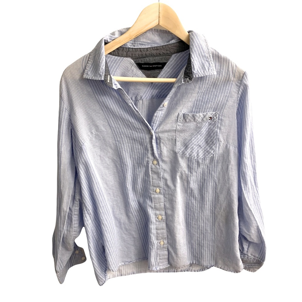 Tommy Hilfiger Button Down | Blue Striped | Women’s Size Medium
